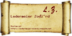 Ledermeier Zoárd névjegykártya
